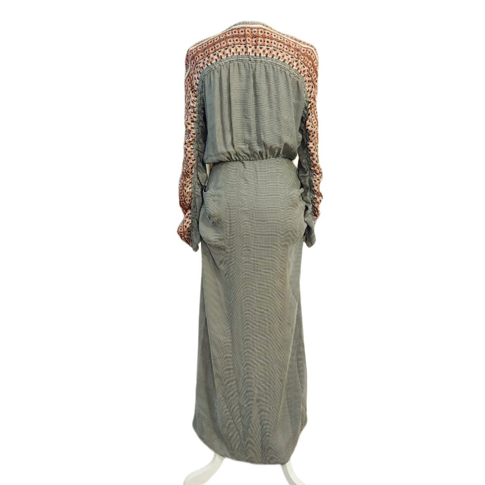 Veronica Beard Gingham Ruched Drawstring Maxi Dre… - image 2